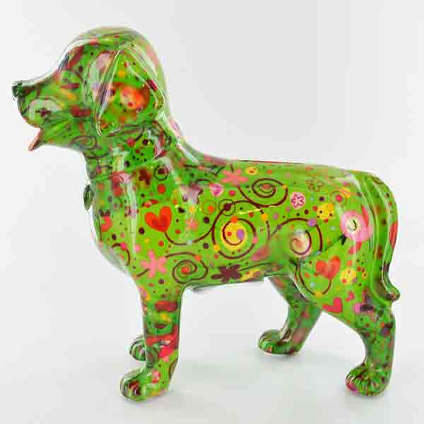 Pomme Pidou Sophie the Labrador Animal Money Bank - Green