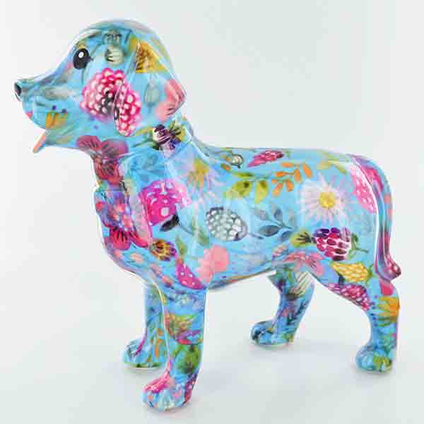 Pomme Pidou Sophie the Labrador Animal Money Bank - Blue