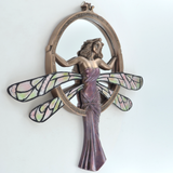 Art Deco Lady Dragonfly Wall Plaque