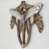 Art Deco She Butterfly Bronze Wall Mirror Plaque - Prezents.com