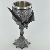Bat Goblet by Tina Tarrant Gunmetal Resin Halloween Spooky Gothic Home Decor Large Chalice Height