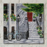 Floral Staircase Decorative Ceramic Tile by Kay Grant