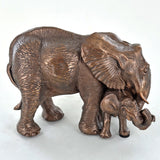 Mother and Baby Elephant Cold Cast Bronze Sculpture - Prezents.com