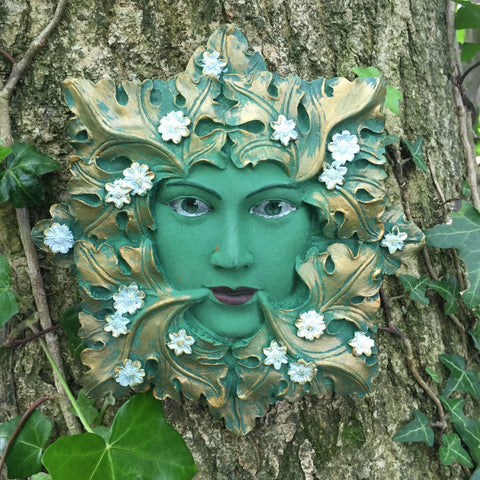 Green Flora Greenman Garden Wall Art by David Lawrence - Prezents.com
