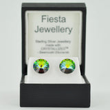 Sterling Silver 10mm Crystal Stud Earrings - Ten Colours - Prezents.com