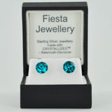 Sterling Silver 8mm Faceted Crystal Clip Earrings - Nine Colours - Prezents.com