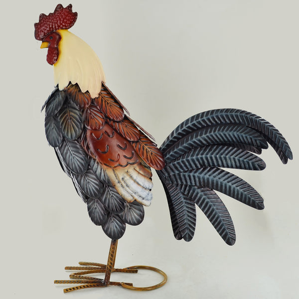 Dark Colours Rooster Metal Sculpture - Prezents.com