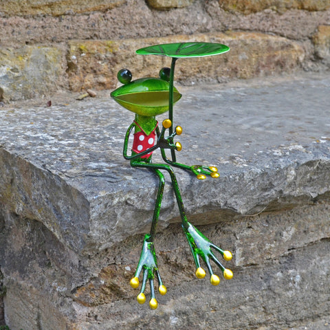 Green Frog With Leaf Umbrella - Prezents.com