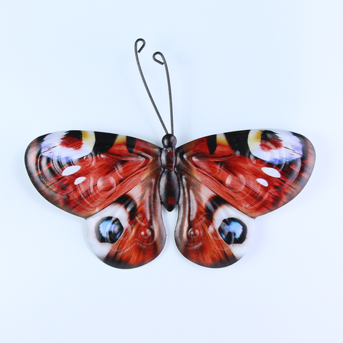 Pair of Peacock Butterflies Metal Garden Decor