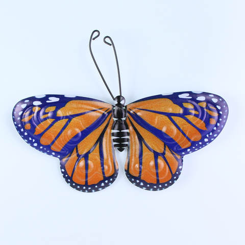 Pair of Monarch Butterflies Metal Garden Decor