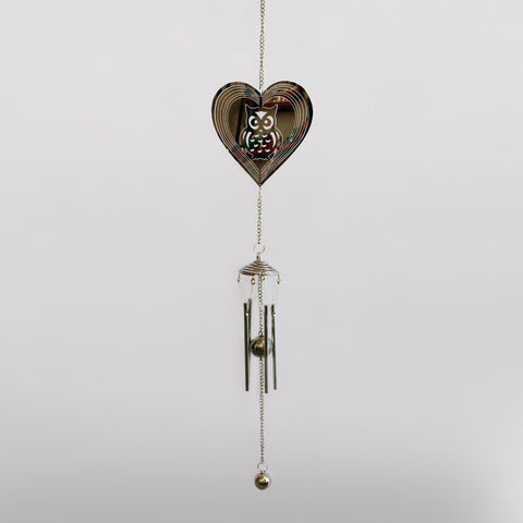 Owl in Heart Suncatcher & Wind Chime - Prezents.com