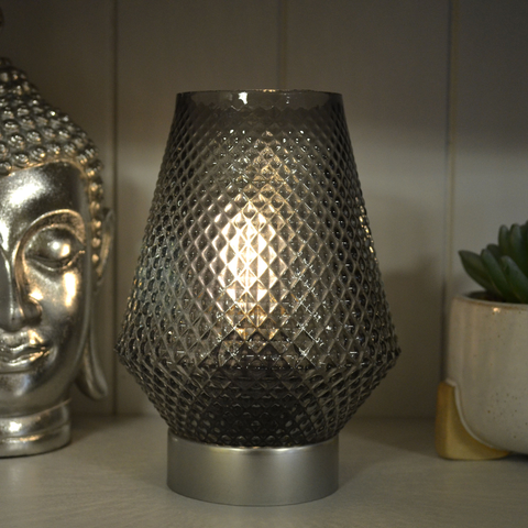 Moroccan Style Silver Glass Lantern 24601
