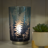 Blue Fern Large Style Silver Glass Lantern 24606