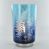 Blue Fern Large Style Silver Glass Lantern 24607