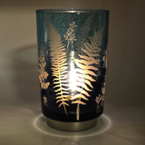 Blue Fern Large Style Silver Glass Lantern 24607