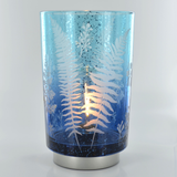 Blue Fern Large Style Silver Glass Lantern 24607