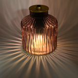 Moroccan Style Pink Glass LED Lantern 24609