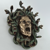 Medusa Guardian Wall Plaque Snakes Fangs Scream Fierce Decor