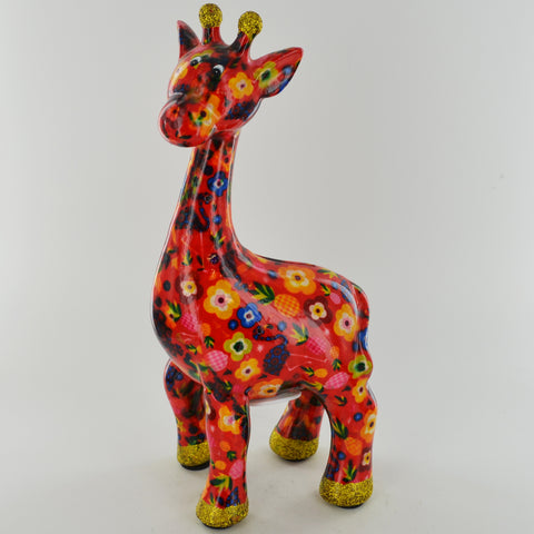 Pomme Pidou Celeste the Giraffe Animal Money Bank - Red