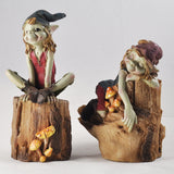 Pixies Sat on Logs Set of 2 by Anthony Fisher - Prezents.com