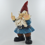 Gnome Double Middle Finger - Cheeky Rude Comical Garden Decor