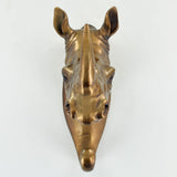 Rhino Head Bronze Coat Hook - Prezents.com