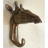 Giraffe Head Bronze Coat Hook - Prezents.com