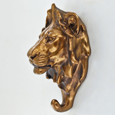 Lion Head Bronze Coat Hook