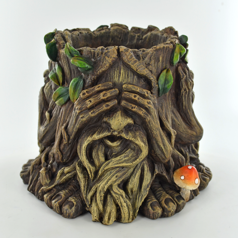 Tree Ent Planter Pot- Hear No See No Speak No Evil