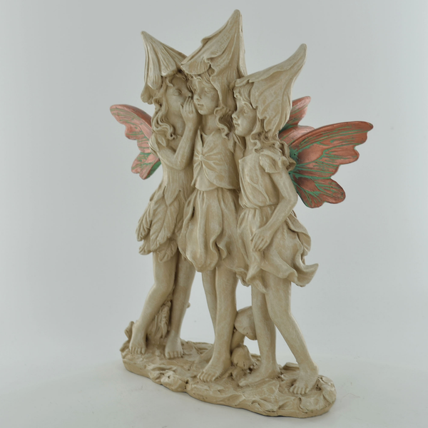 Wald-Fee Traumfänger – Rosa Mit Kupferflügeln, 15 Cm, Art-Deco Skulptur Für Garten & Wohnung