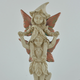 Forest Fairy Piggy Back Duo Copper Winged White Sculpture Figurine Art Deco Girl Garden Home Decor Gift