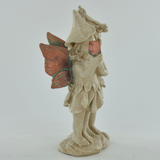 Forest Fairy Couple Copper Winged White Sculpture Figurine Art Deco Girl Garden Home Decor Gift H19cm