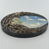 Tree Ent Half Moon Lady In Sky On Round Plaque
