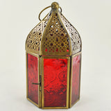Moroccan Style Colourful Lanterns Set of Two Red