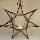 Moroccan Style Hanging Star Glass Lantern - Prezents.com