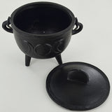 Cast Iron Cauldron with Magic Symbols - Medium - Three Designs - Prezents.com