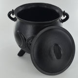Cast Iron Cauldron with Tripple Moon Symbols - X-Large - Prezents.com