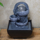 Indoor Water Fountain Grey Pots with LED Ball - Prezents.com