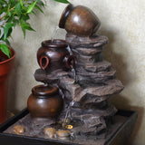 Indoor Water Fountain Pots Cascade on Rock