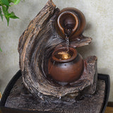 Indoor Water Fountain Pots Cascade with Wood Effect - Prezents.com