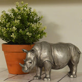 Rhino Silver Sculpture - Prezents.com