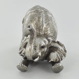 Elephant Arching Silver Sculpture