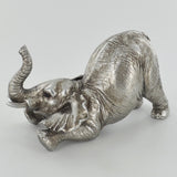 Elephant Arching Silver Sculpture