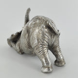 Elephant Arching Silver Sculpture