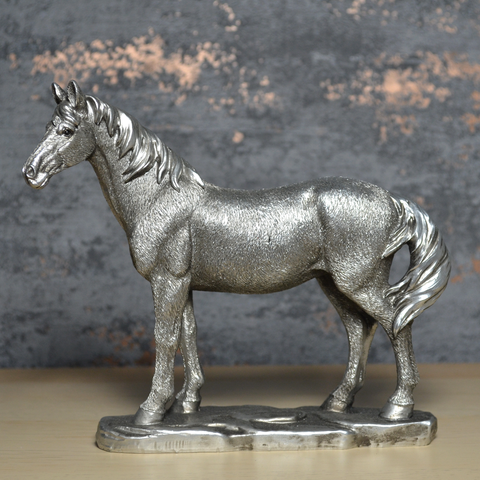 Standing Horse Silver Sculpture