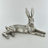 Bluebell Hare Antique Silver Effect Sculpture by Harriet Glen