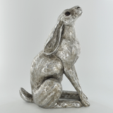 Moonbeam Hare Antique Silver Effect Sculpture by Harriet Glen
