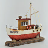 Fishing Boat Ornament- Red