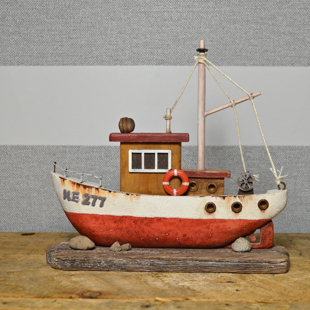 Fishing Boat Ornament- Red – Prezents