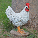 White Chicken Garden Ornament- Two Sizes - Prezents.com